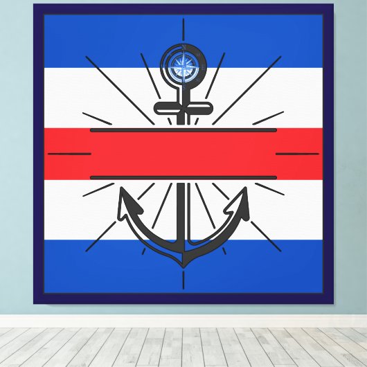 kleurrijk anker canvas afdruk (Insitu (Houten vloer))