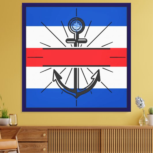 kleurrijk anker canvas afdruk (Insitu (Woonkamer))