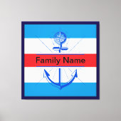 Kleurrijk anker met aangepaste knop canvas afdruk (Voorkant)