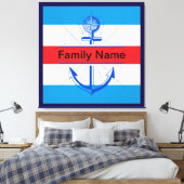Kleurrijk anker met aangepaste knop canvas afdruk (Insitu (Slaapkamer))