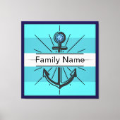 Kleurrijk anker met aangepaste knop canvas afdruk (Voorkant)