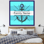 Kleurrijk anker met aangepaste knop canvas afdruk (Insitu (Slaapkamer))