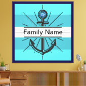 Kleurrijk anker met aangepaste knop canvas afdruk (Insitu (Woonkamer))