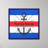 Kleurrijk anker met aangepaste knop canvas afdruk (Voorkant)