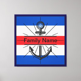 Kleurrijk anker met aangepaste knop canvas afdruk