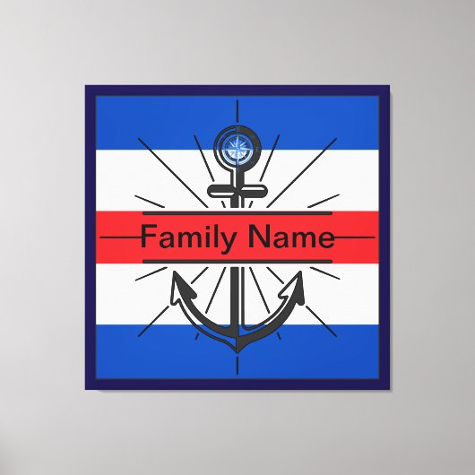 Kleurrijk anker met aangepaste knop canvas afdruk (Voorkant)