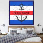 Kleurrijk anker met aangepaste knop canvas afdruk (Insitu (Slaapkamer))