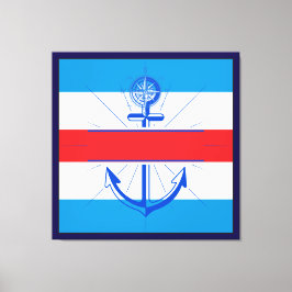 Kleurrijk Anker met de knop Aanpassen Canvas Afdru