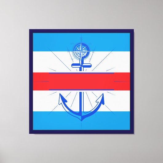 Kleurrijk Anker met de knop Aanpassen Canvas Afdru (Voorkant)