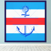 Kleurrijk Anker met de knop Aanpassen Canvas Afdru (Insitu (Houten vloer))