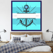 Kleurrijk Anker met de knop Aanpassen Canvas Afdru (Insitu (Slaapkamer))