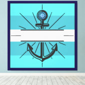 Kleurrijk Anker met de knop Aanpassen Canvas Afdru (Insitu (Houten vloer))