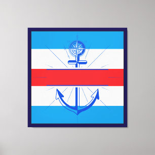 Kleurrijk Anker met de knop Aanpassen Canvas Afdru Afdruk