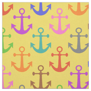 Kleurrijk anker patroonretro Nautical Stof