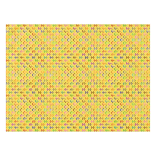 Kleurrijk anker patroonretro Nautical Tafelkleed (Voorkant (Horizontaal))