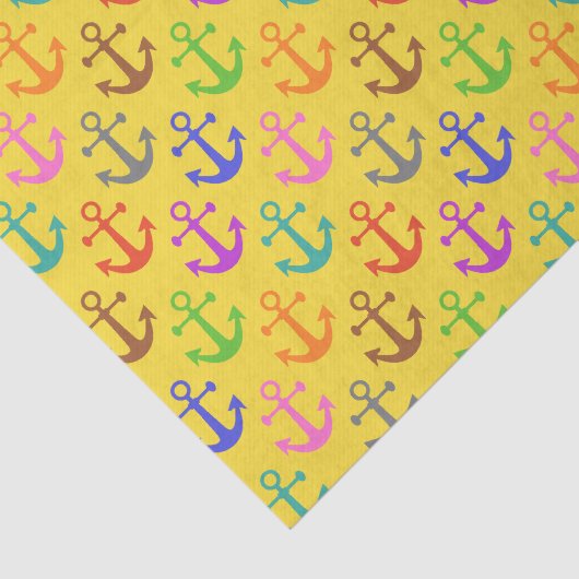 Kleurrijk anker patroonretro Nautical Tissuepapier (Detail)