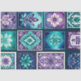 Kleurrijk Antiek Stamp Art Tissue Paper Tissuepapier