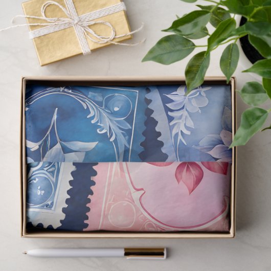 Kleurrijk Antiek Stamp Art Tissue Paper Tissuepapier (Geschenk)