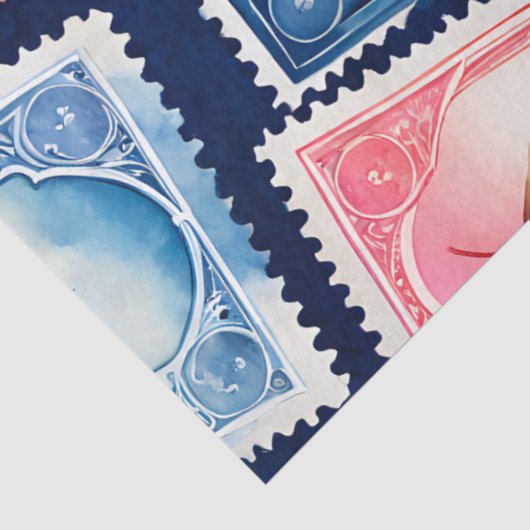 Kleurrijk Antiek Stamp Art Tissue Paper Tissuepapier (Detail)