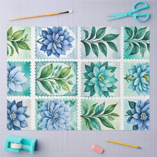 Kleurrijk Antiek Stamp Art Tissue Paper Tissuepapier (Craft)