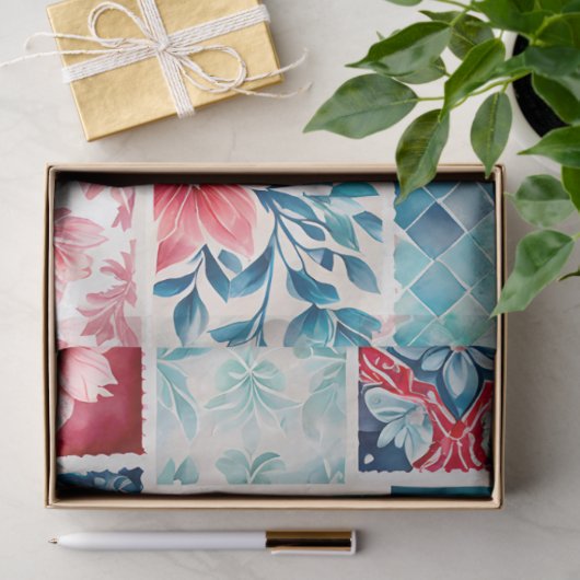 Kleurrijk Antiek Stamp Art Tissue Paper Tissuepapier (Geschenk)