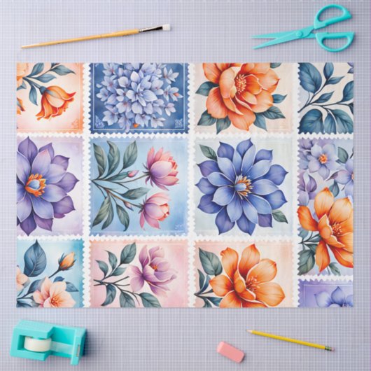 Kleurrijk Antiek Stamp Art Tissue Paper Tissuepapier (Craft)