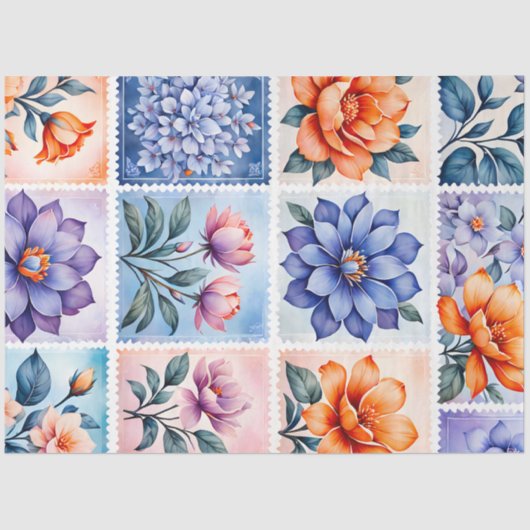 Kleurrijk Antiek Stamp Art Tissue Paper Tissuepapier (Voorkant)