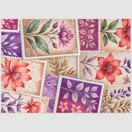 Kleurrijk Antiek Stamp Art Tissue Paper Tissuepapier (Voorkant)