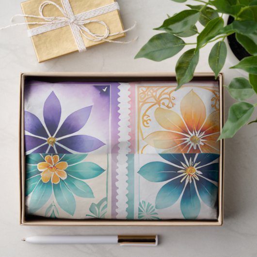 Kleurrijk Antiek Stamp Art Tissue Paper Tissuepapier (Geschenk)
