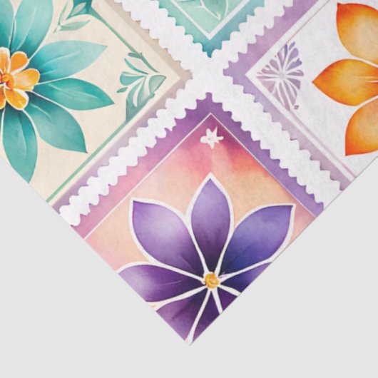 Kleurrijk Antiek Stamp Art Tissue Paper Tissuepapier (Detail)