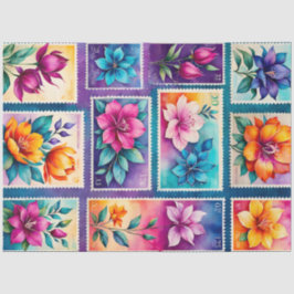 Kleurrijk Antiek Stamp Art Tissue Paper Tissuepapier