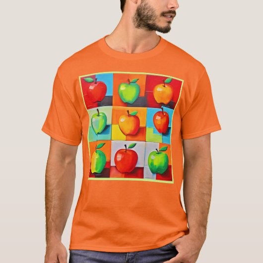 kleurrijk appelrooster t-shirt (Voorkant)