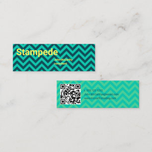Kleurrijk Aqua Groen Geel Chevron Patroon Mini Visitekaartje