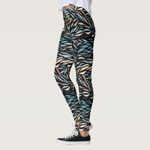 Kleurrijk Aquarel Abstract Bladpatroon Leggings