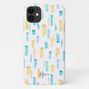 Kleurrijk Aquarel Abstract Penseelstreek Patroon Case-Mate iPhone Case