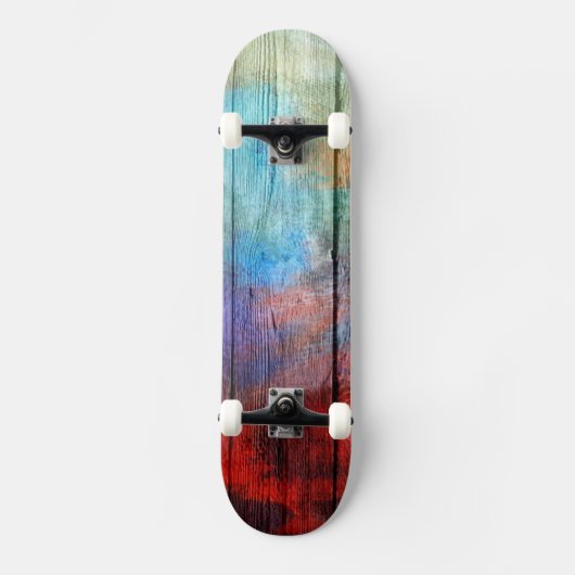Kleurrijk Aquarel Hout Abstract #2 Persoonlijk Skateboard (Voorkant)