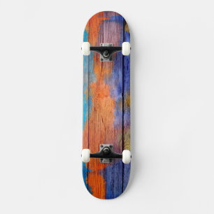 Kleurrijk Aquarel Hout Abstract #6 Persoonlijk Skateboard