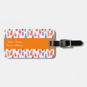 Kleurrijk aquarel meisjesachtig lupine bloemenpatr bagagelabel (Voorkant horizontaal)