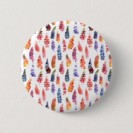 Kleurrijk aquarel meisjesachtig lupine bloemenpatr ronde button 5,7 cm (Voorkant)