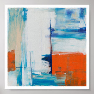 Kleurrijk aquarel schilderij. Abstract marmer Kan Poster