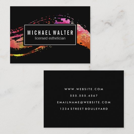 Kleurrijk Aquarel Verf Geborsteld Visitekaartje (Voorkant / Achterkant)