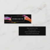 Kleurrijk Aquarel Verfkwast Mini Visitekaartje (Voorkant / Achterkant)