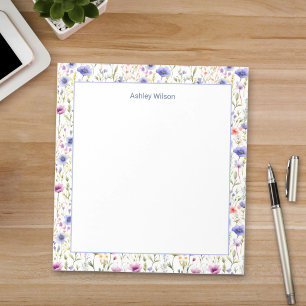 Kleurrijk Aquarel Wilde Bloem Bloemmotief Notitieb Notitieblok