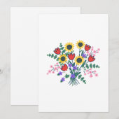 Kleurrijk Aquarel Wilde Bloem Huwelijksprogramma K Programmakaart (Voorkant / Achterkant)