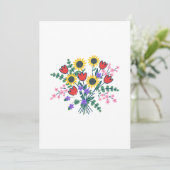 Kleurrijk Aquarel Wilde Bloem Huwelijksprogramma K Programmakaart (Staand voorkant)