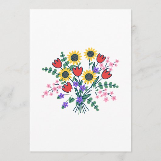 Kleurrijk Aquarel Wilde Bloem Huwelijksprogramma K Programmakaart (Voorkant)