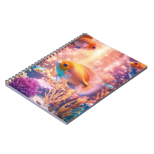 Kleurrijk Aquarium in helder en glanzend pastel Ro Notitieboek (Linkerzijde)