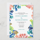 Kleurrijk Aquarium met Details Bruiloft Uitnodigin Kaart (Voorkant)