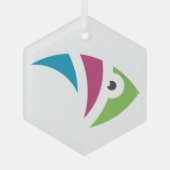 Kleurrijk aquarium vis illustratie ontwerp glas ornament (Voorkant)