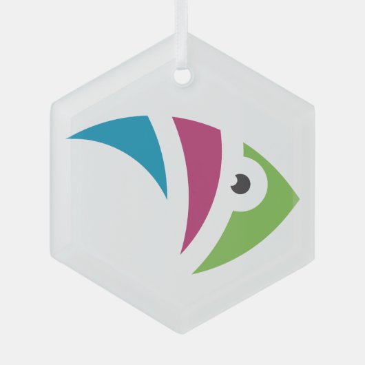 Kleurrijk aquarium vis illustratie ontwerp glas ornament (Voorkant)